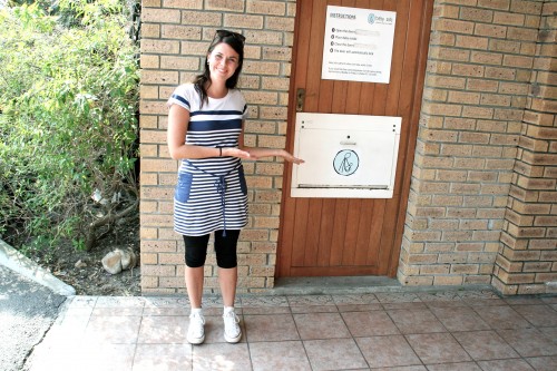 Sofia Morgan standing outside the Baby Safe